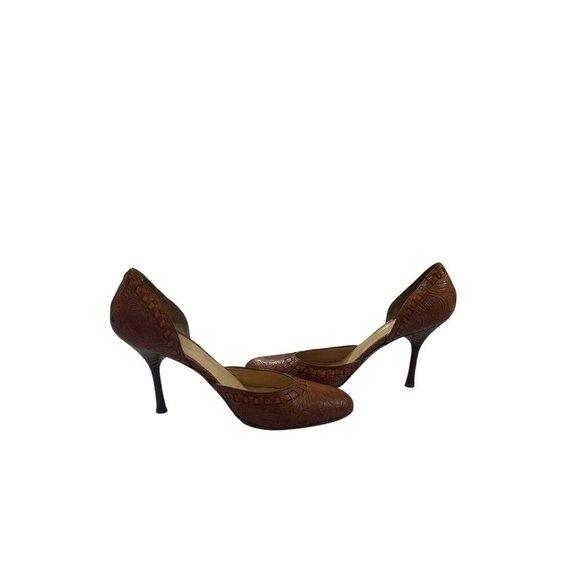 Cole Haan Classic Tan Round Toe Italian Leather Pumps Heels Shoes 9.5 - Picture 4 of 9